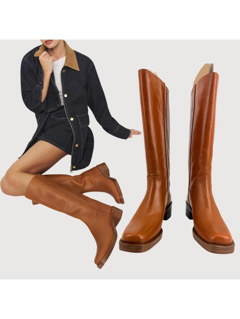 Reformation Frances Knee High Riding Boots NWOB 9